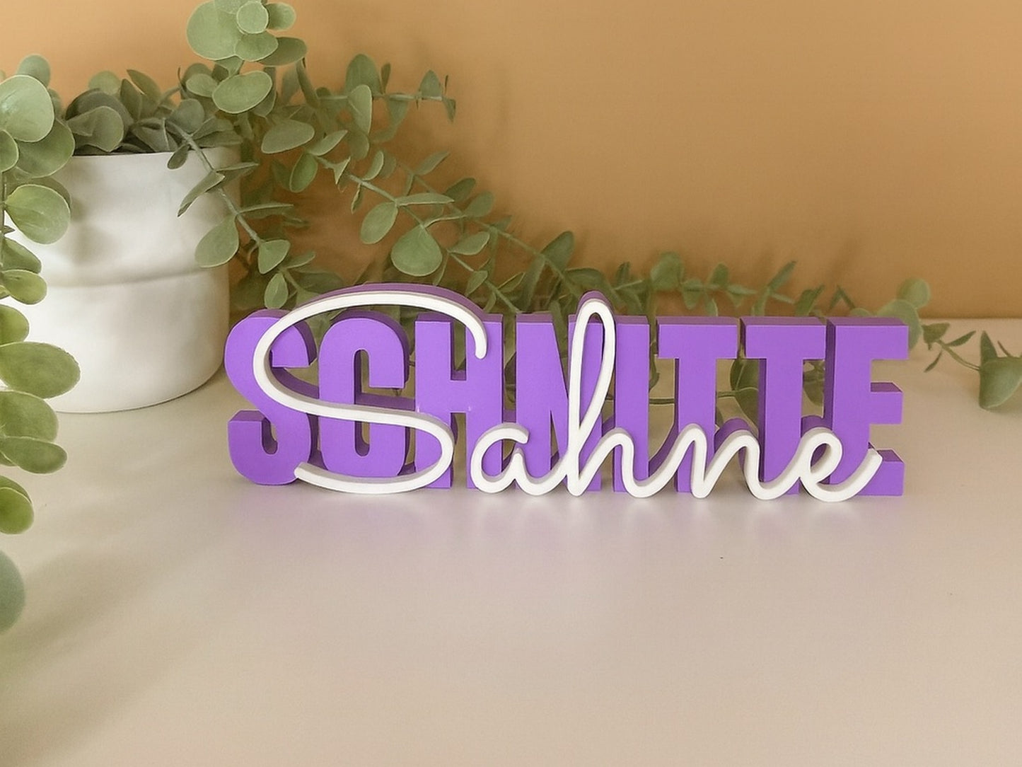 Sahne-Schnitte Schriftzug