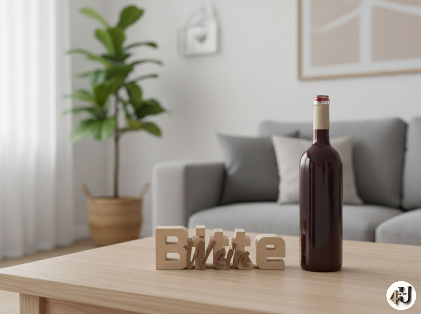 Bitte-Wein Schriftzug