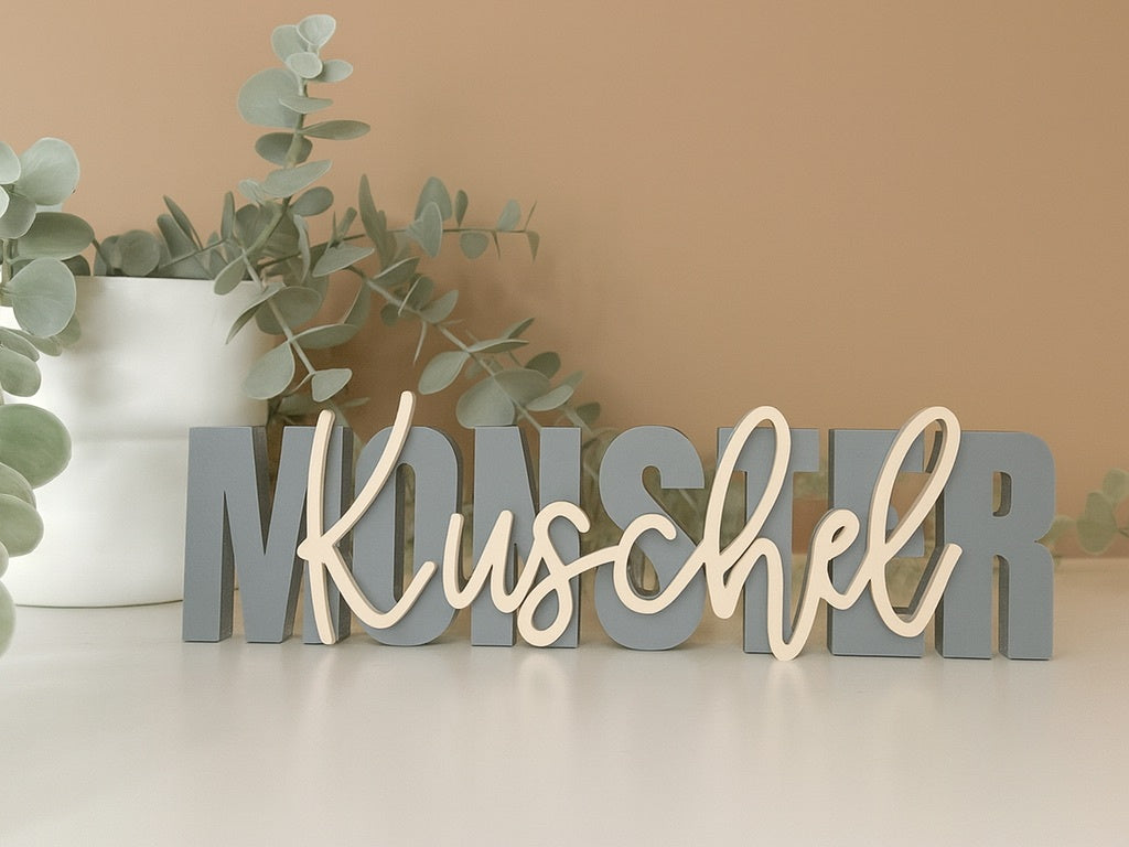 Kuschel-Monster Schriftzug