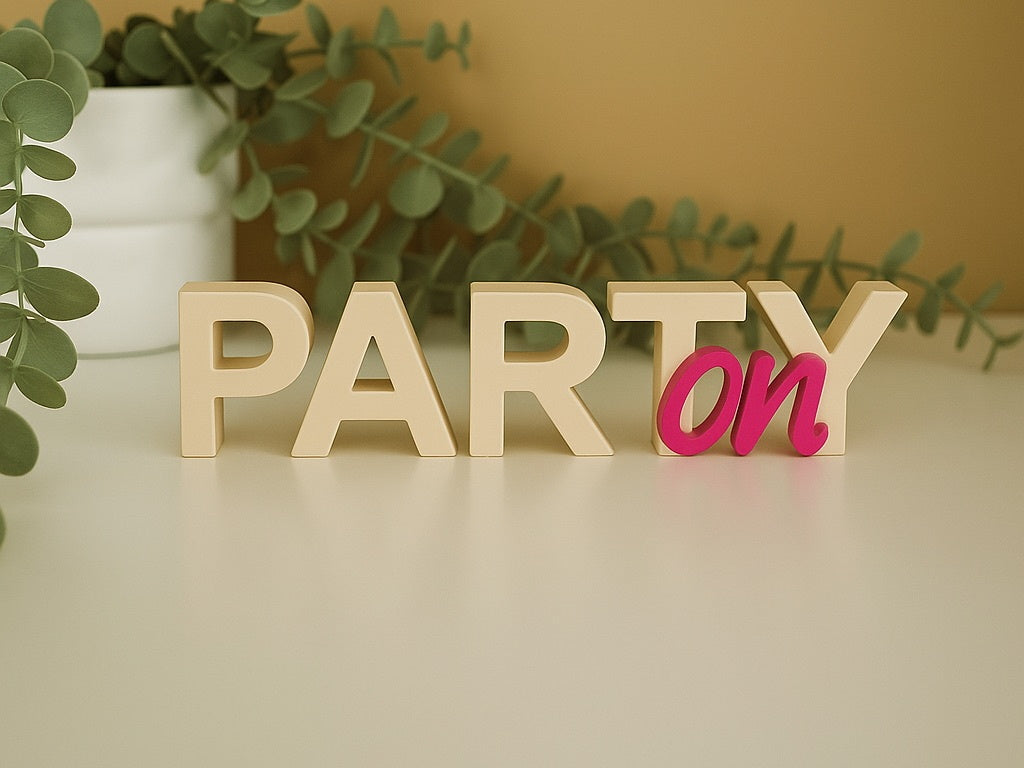 Party-On Schriftzug