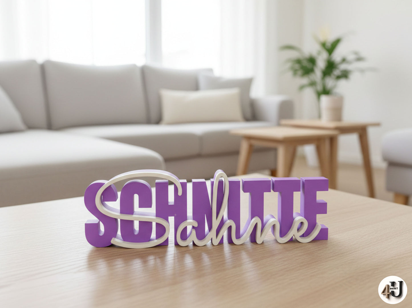 Sahne-Schnitte Schriftzug