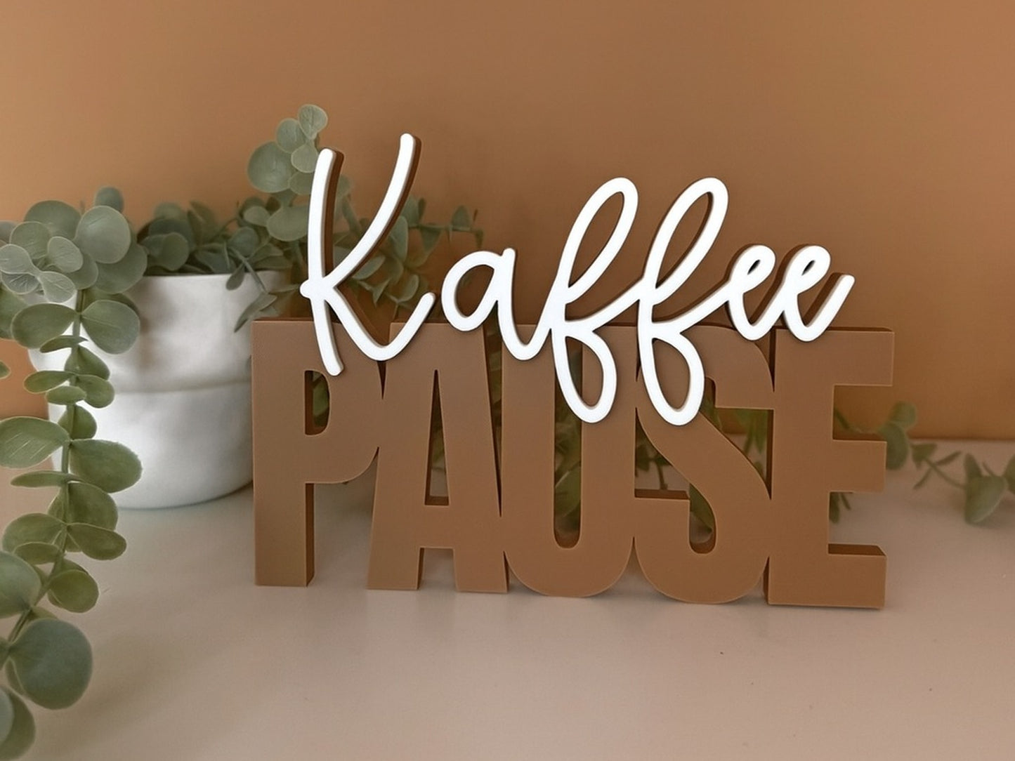Kaffee-Pause Schriftzug