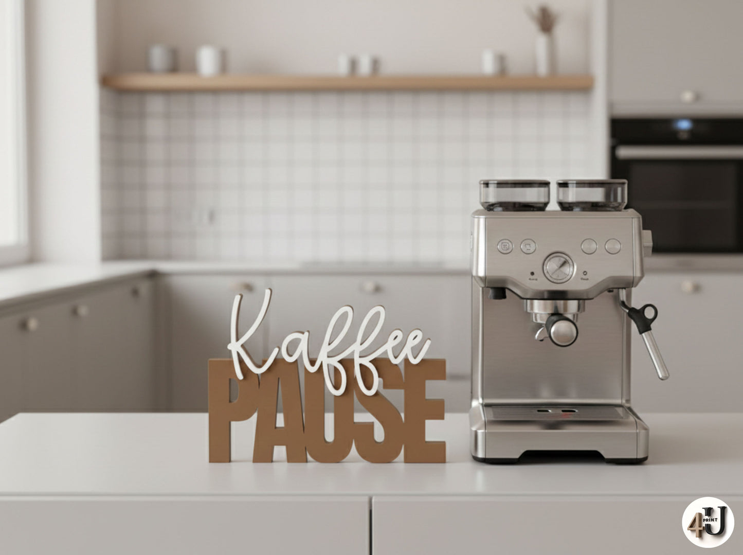 Kaffee-Pause Schriftzug