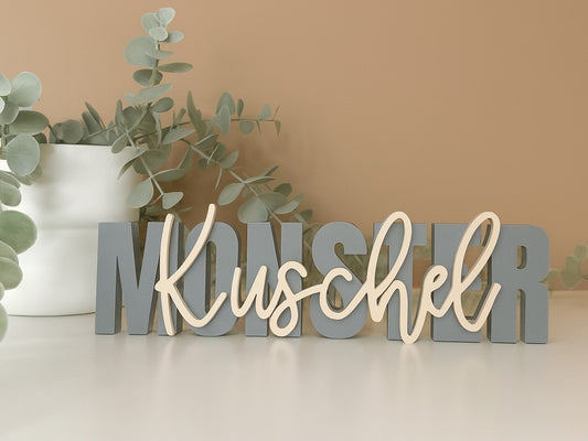 Kuschel-Monster Schriftzug