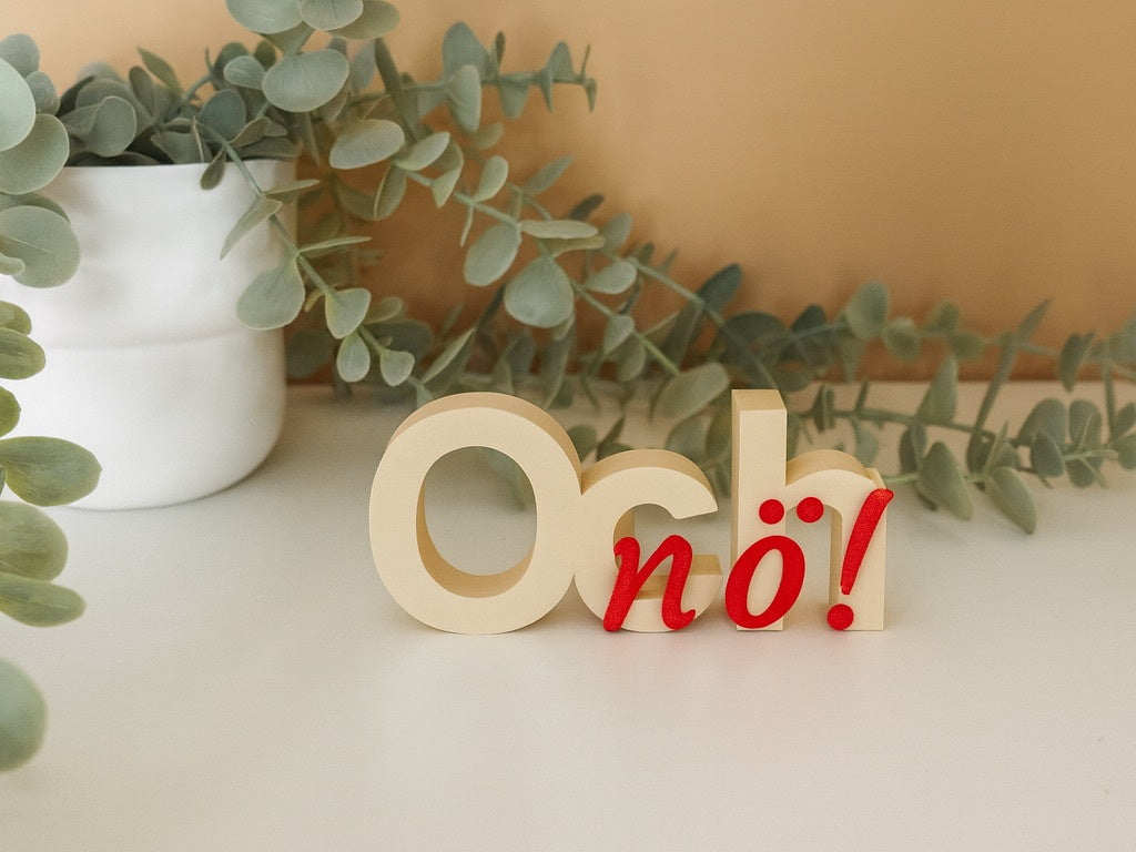 Och-nö Schriftzug